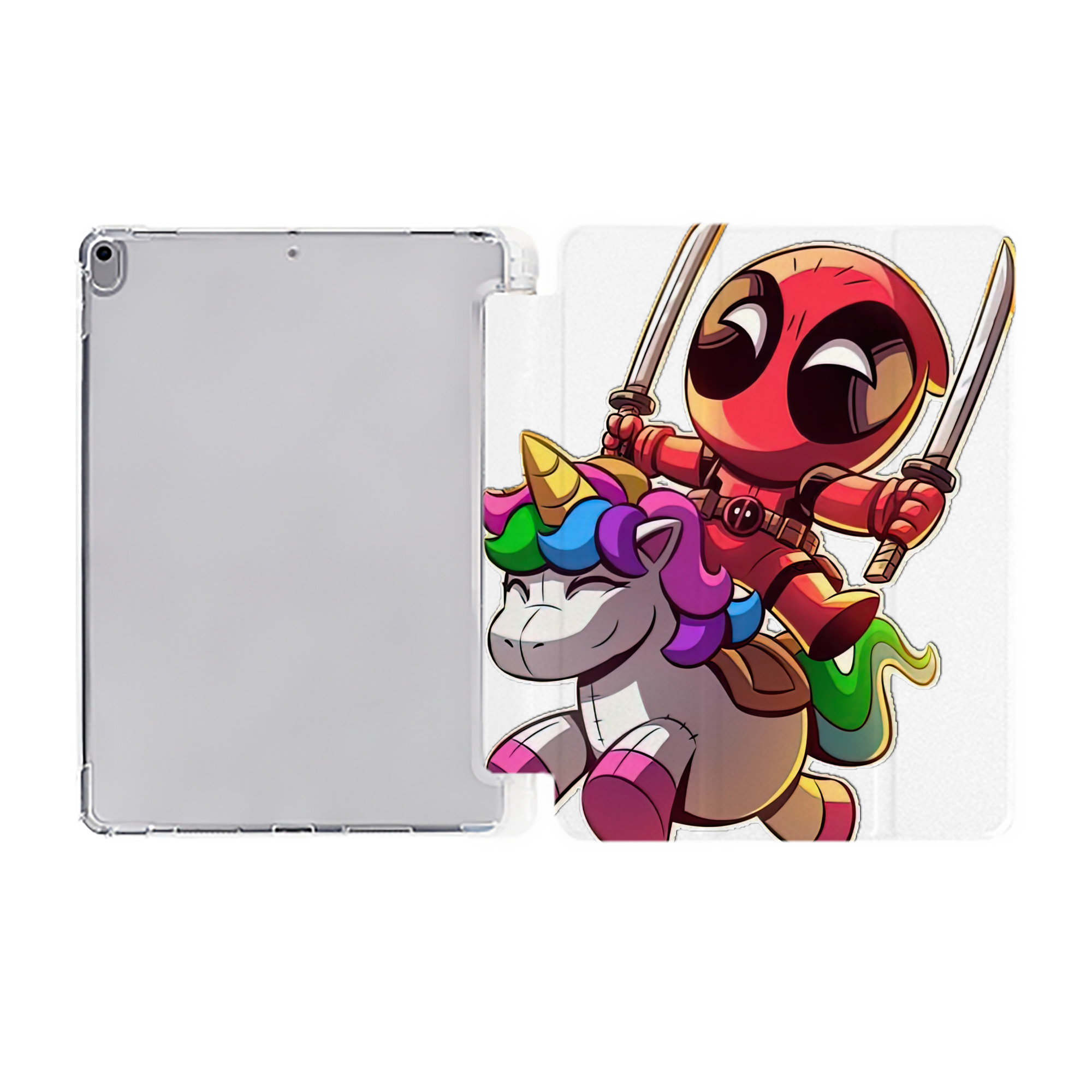 （画像用） Deadpool デッドプール IPad ケース ペン収納付き 三つ折りスタンド PUレザー×シリコン 対応機種9.5/10.5/10.9インチ